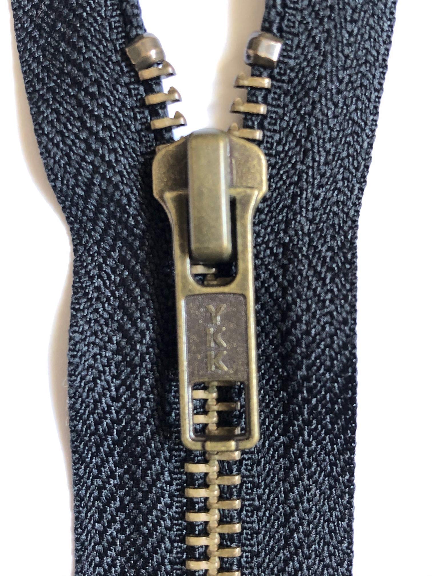 Amazon.com: YKK Open End Zip - Black Tape - Antique Metal